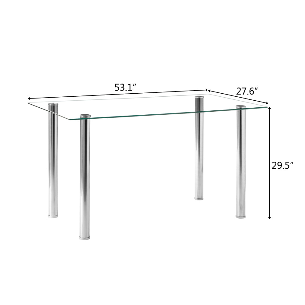 Simple to Assemble Transparent Glass Dinner Table