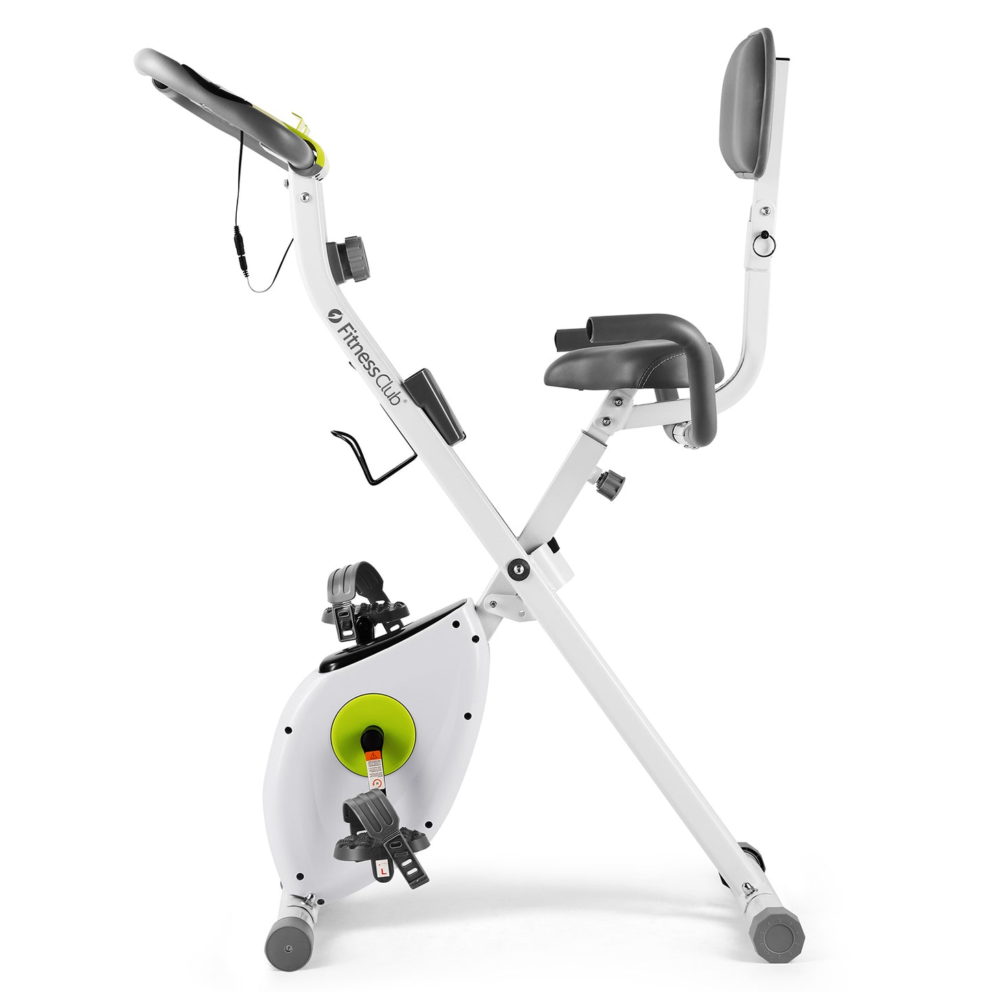 FitnessClub Exercise Bike with Resistance Bands, LCD Monitor and Side Hand Grips