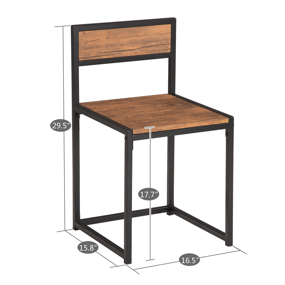 Elm Wood Simple Breakfast Table And Chair Three-Piece