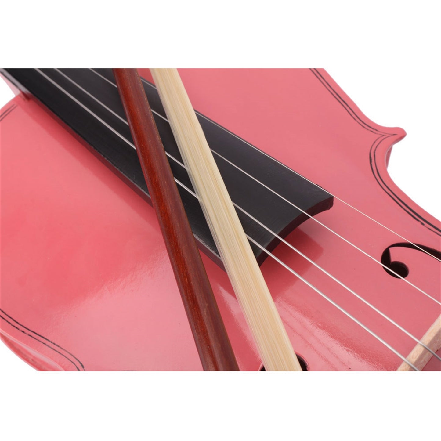 4/4 Acoustic Violin Case Bow Rosin Pink