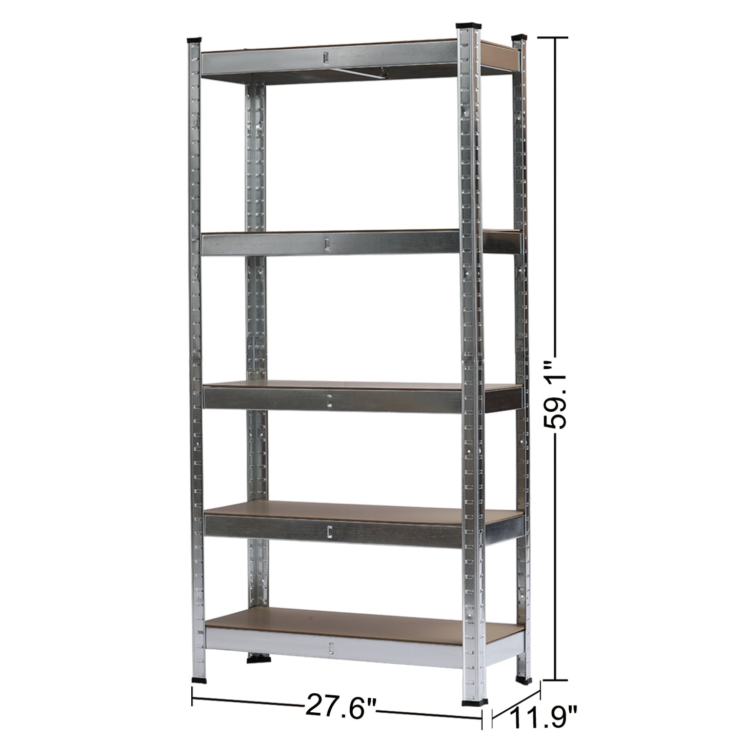 Heavy Duty 5 Tier Metal Galvanized Shelving Rack Unit Garage Storage Shelf Silver UK