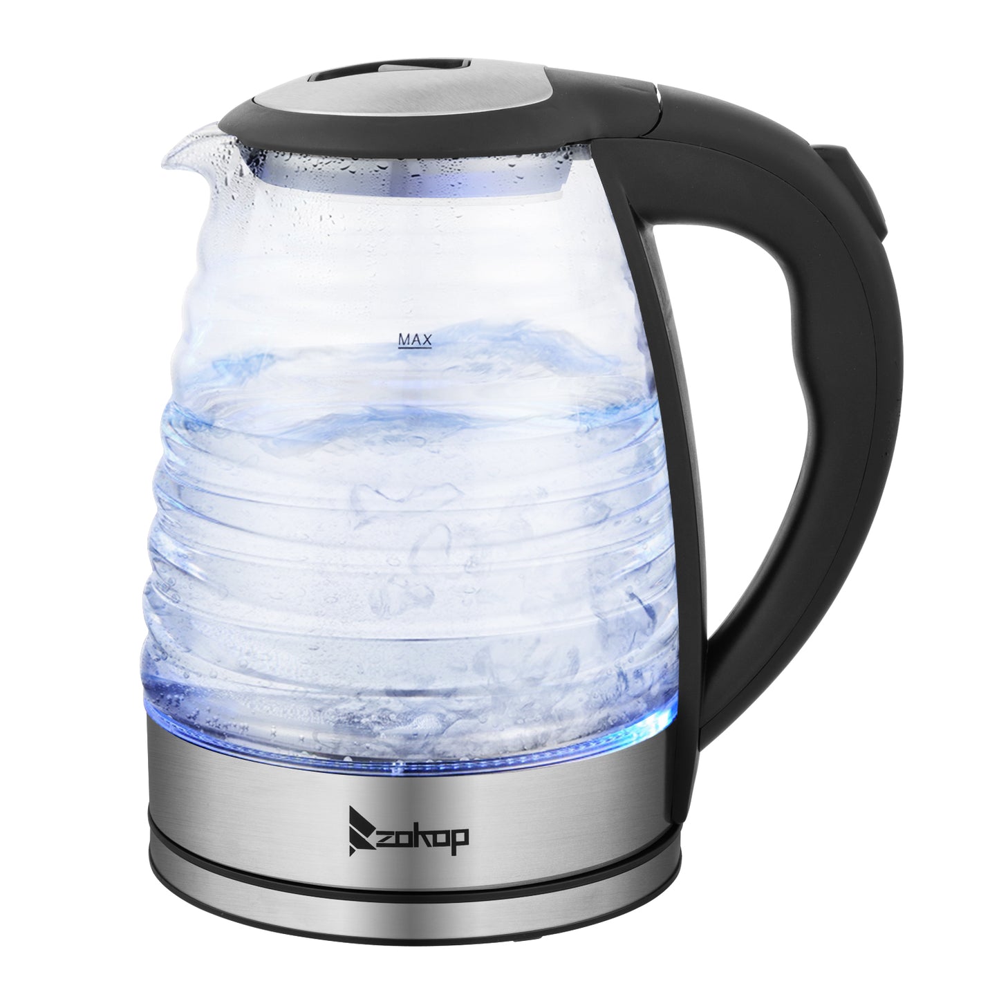 HD-1858L 1.8L  220V 2000W Electric Kettle Stainless Steel High Quality Borosilicate Glass Blue Light