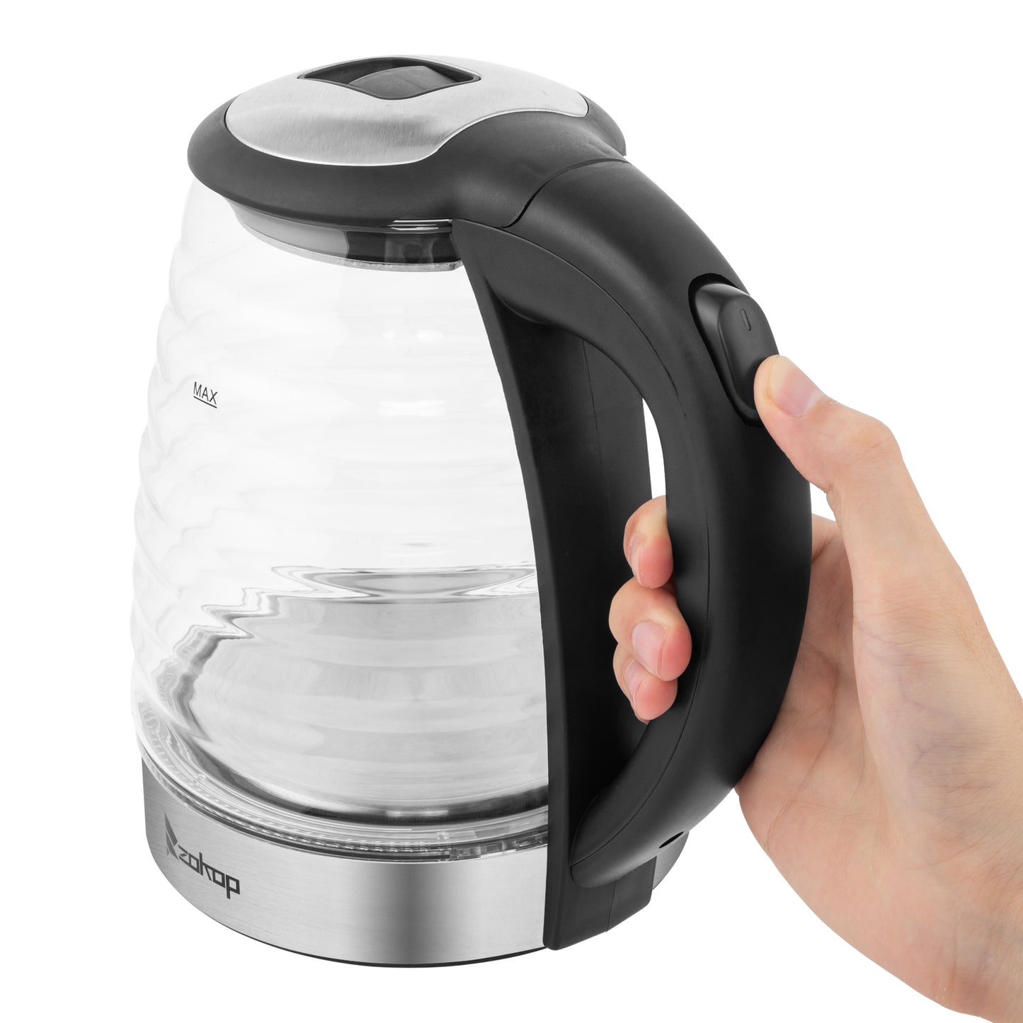 HD-1858L 1.8L  220V 2000W Electric Kettle Stainless Steel High Quality Borosilicate Glass Blue Light