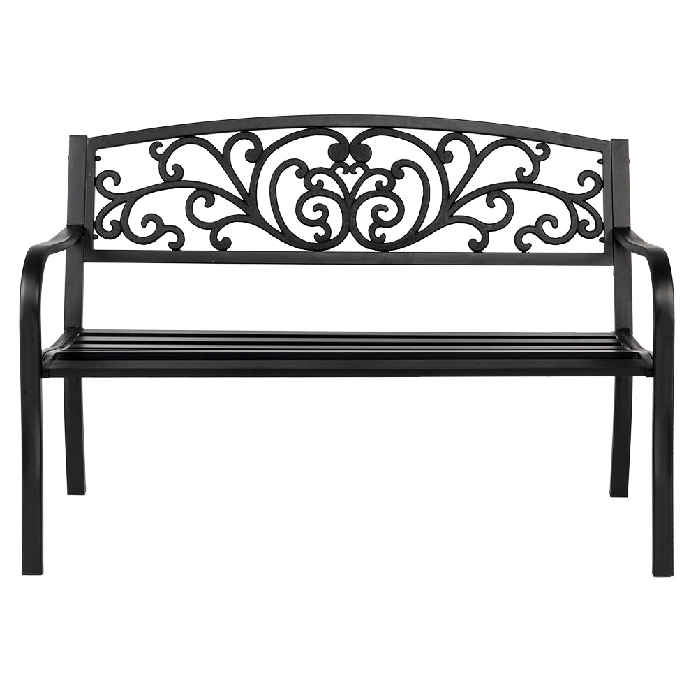 50" Iron Outdoor Courtyard Decoration Park Leisure Bench