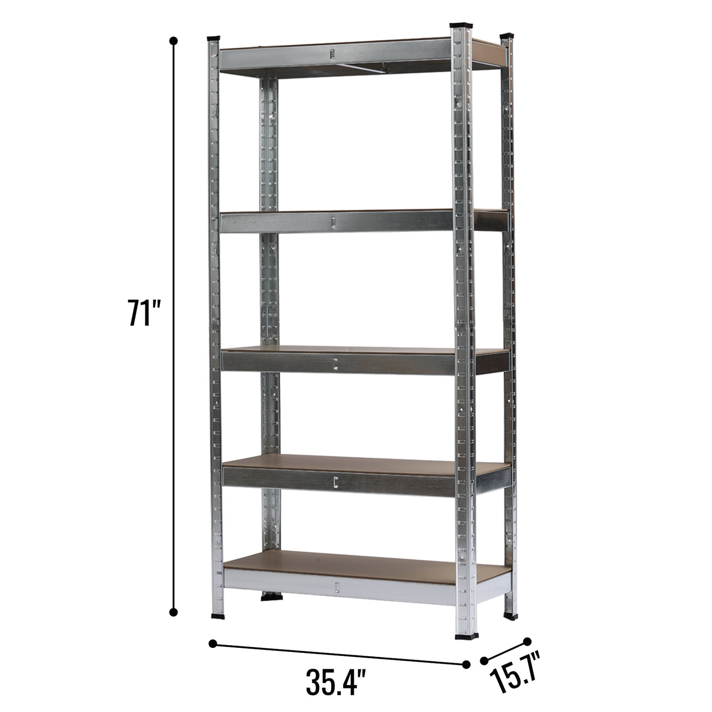 Heavy Duty 5 Tier Metal Galvanized Shelving Rack Unit Garage Storage Shelf Silver UK