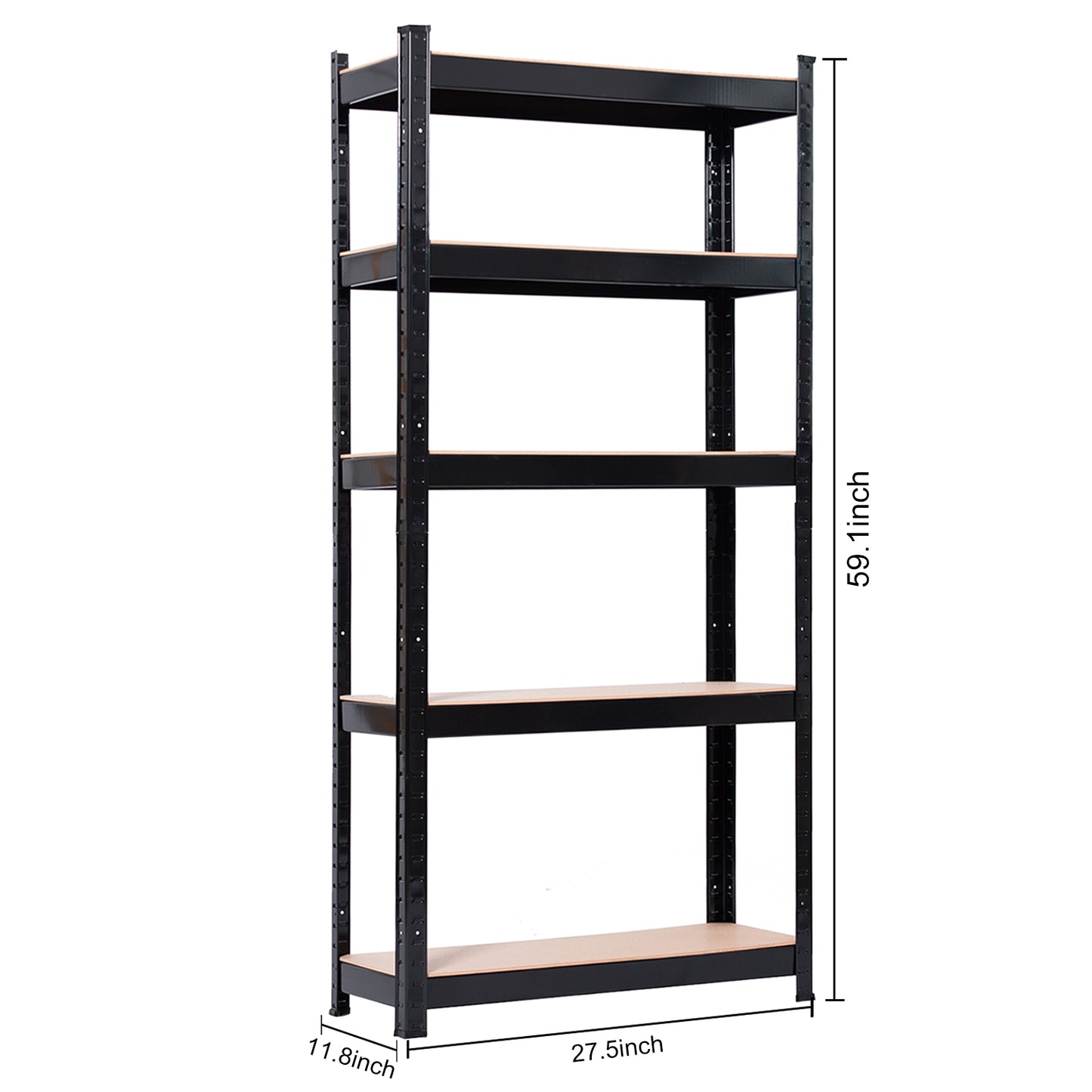 5 Tier Heavy Duty Metal Shelving Rack Unit Garage Storage Shelf Black UK