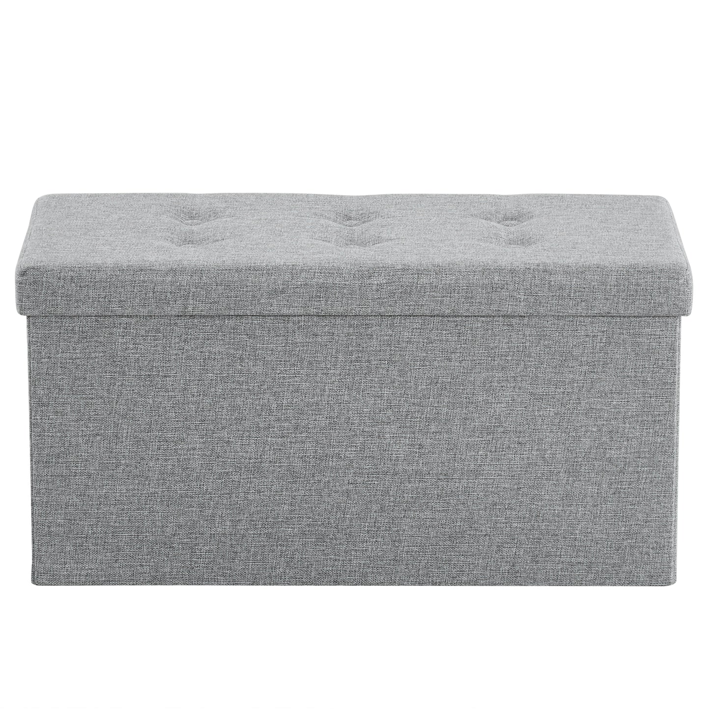 76*38*38cm Pull Point Linen MDF Foldable Storage Footstool Dark Grey