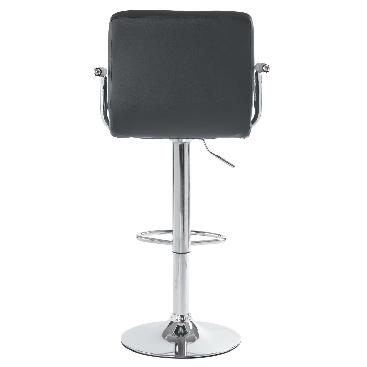 2pcs 60-80cm 6 Checks Round Cushion Bar Stools with Armrest black