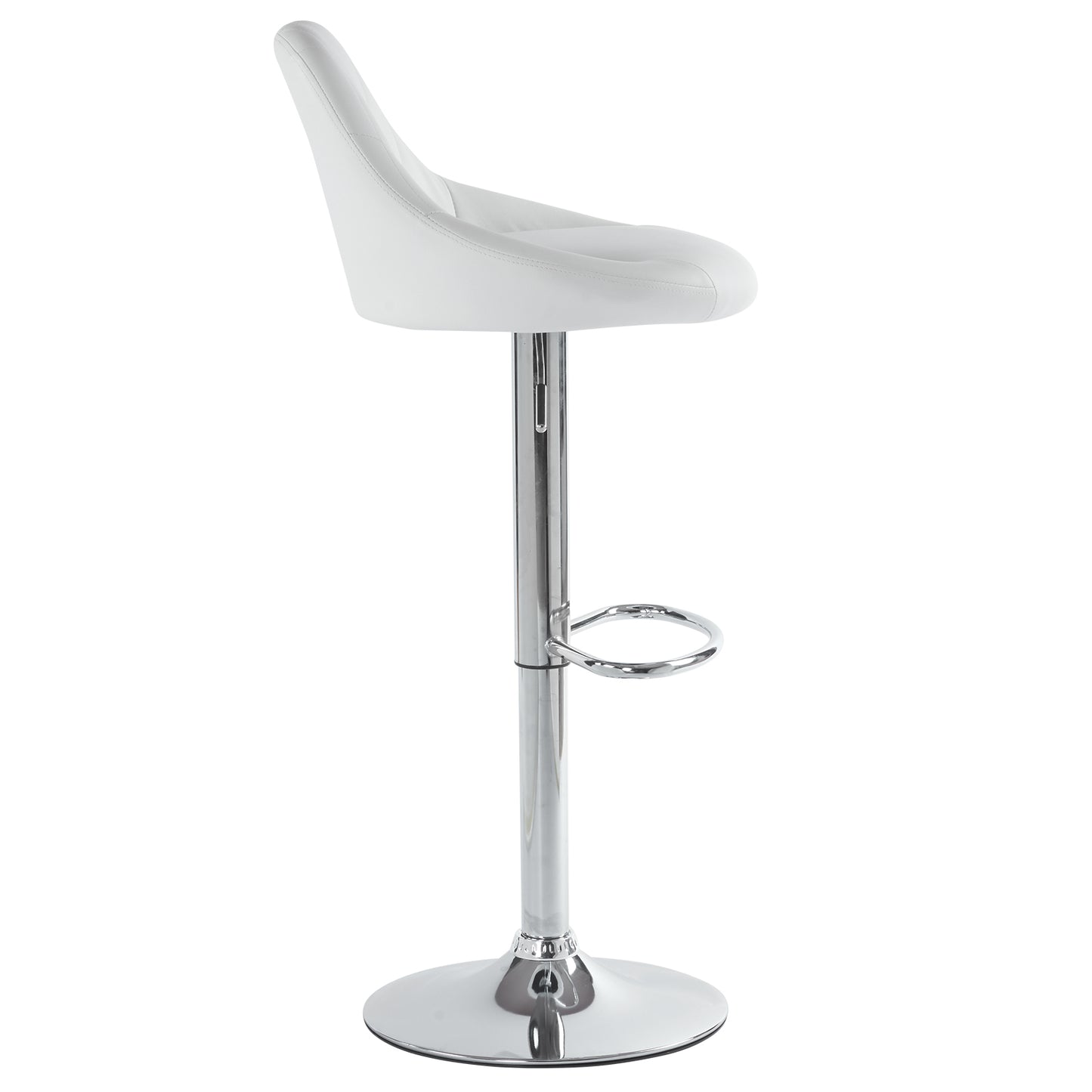 2pcs Adjustable High Type with Disk No Armrest Rhombus Backrest Design Bar Stools White