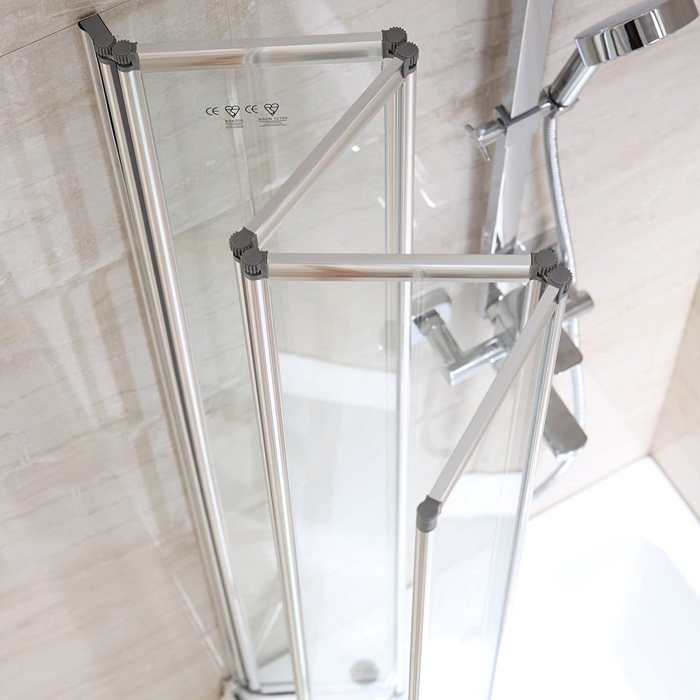 4 Folding Shower Screen for Bath Screen Glass Door Panel