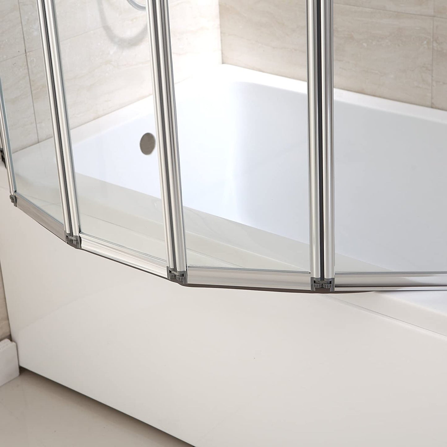 4 Folding Shower Screen for Bath Screen Glass Door Panel