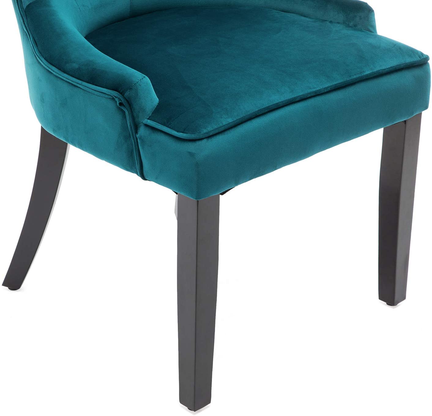 Dining Chairs Set of 2 Velvet Fabric Chairs with Wooden Style Metal Legs for Dining Room,Living Room,Kitchen,Cyan Blue Teal Green (Only 2 Chairs)