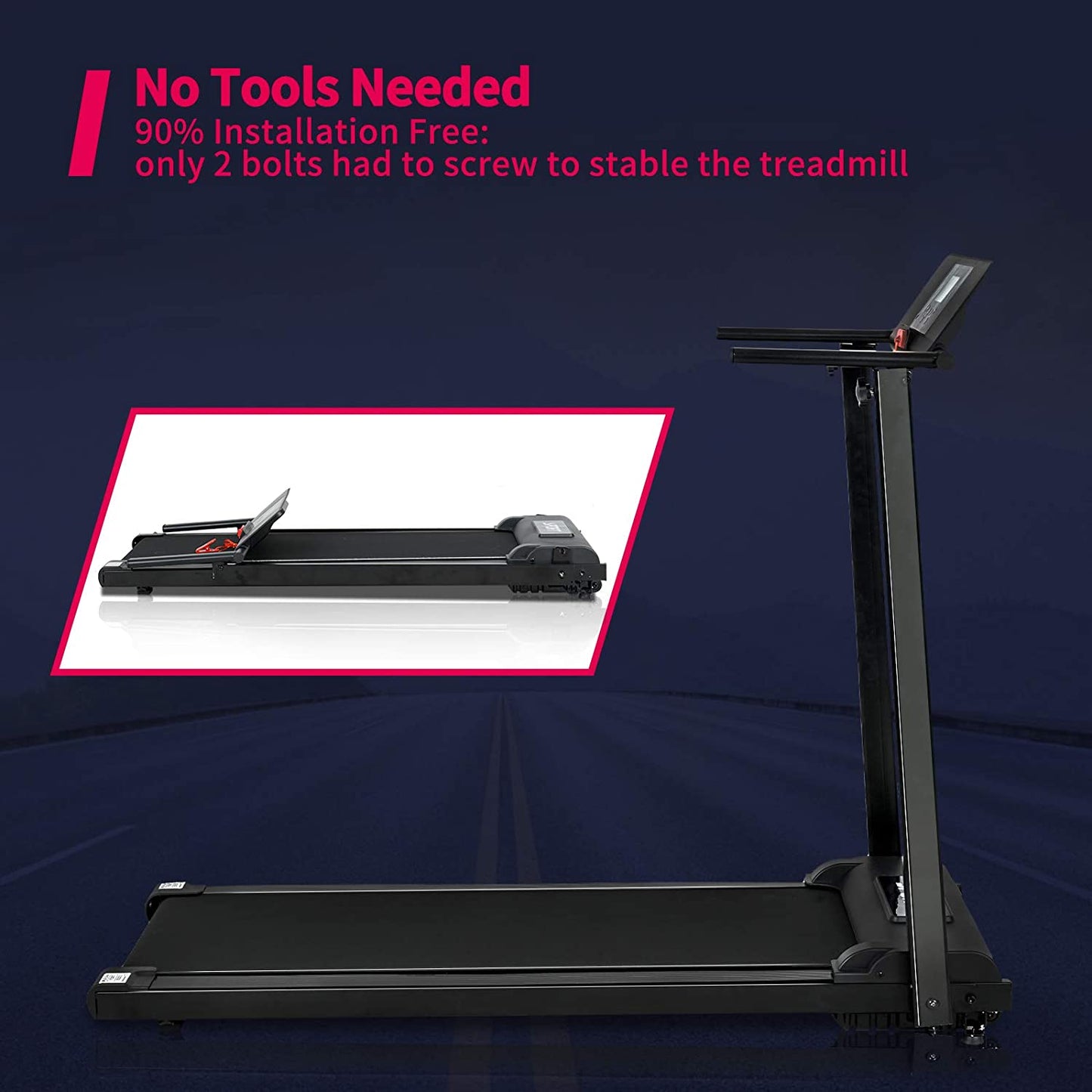 Folding Treadmill for Home, Portable Electric Treadmill Walking machine with LCD Display & Low Noise Motor,Good for walking & Jogging for Home Gym