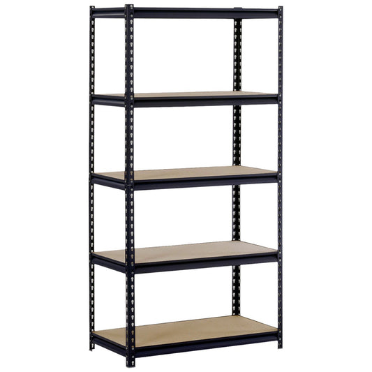 45 x 90 x 180cm 5 Tiers Powder Coated Storage Rack Black