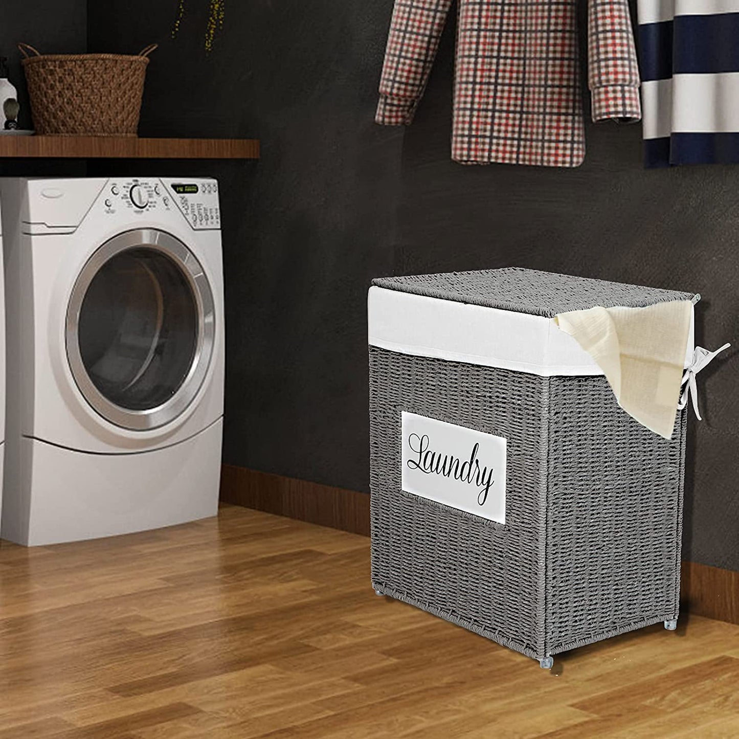 Laundry Hamper with Lid Laundry Basket - Grey