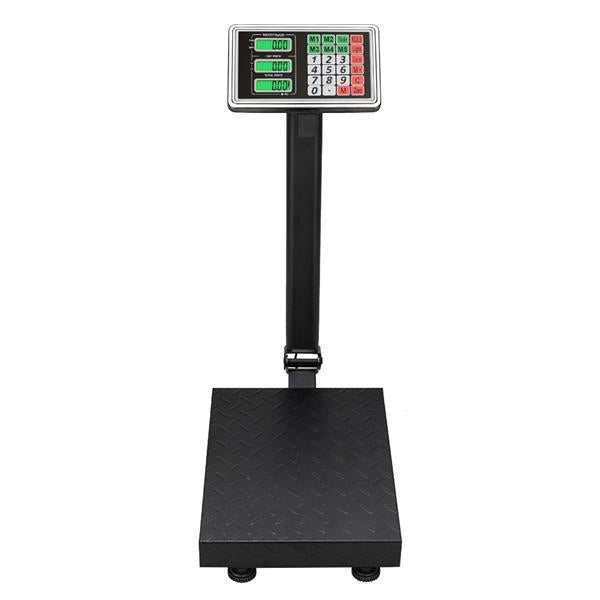 100KG/220lbs LCD Digital Personal Floor Postal Platform Scale with 30*40 Platform & 0.6mm Plate Black UK Plug