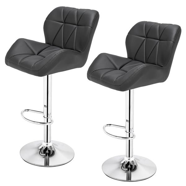 2pcs Oblique Checks Bar Stool - Grey