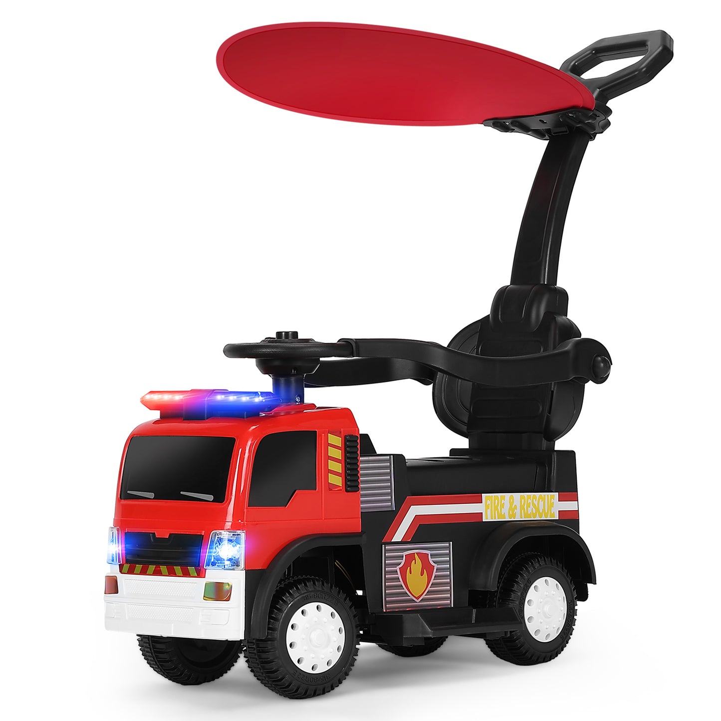 3 in 1 Ride On Fire Engine with Lights and Sounds - Suitable for 1 to 4 years