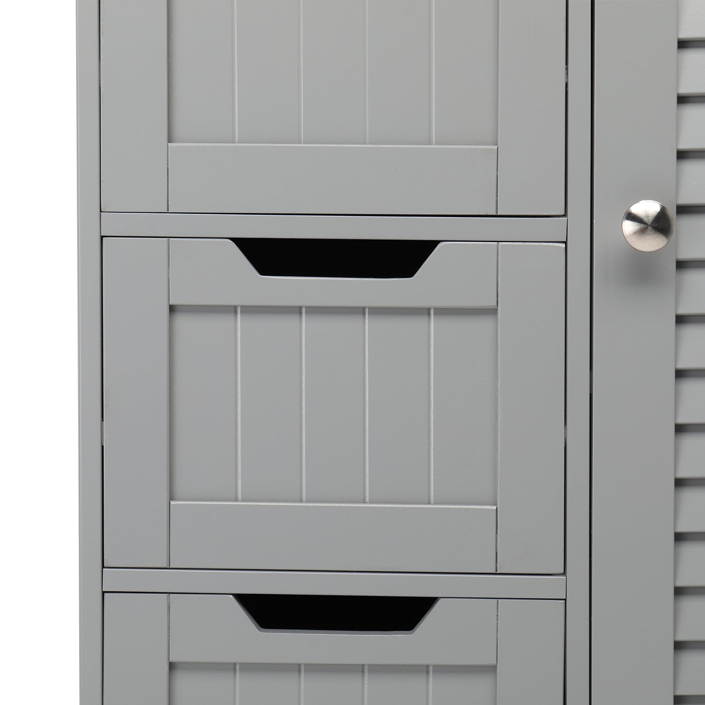 FCH 4 Drawer Single Hundred Doors MDF Spray Paint Bathroom Cabinet - Grey