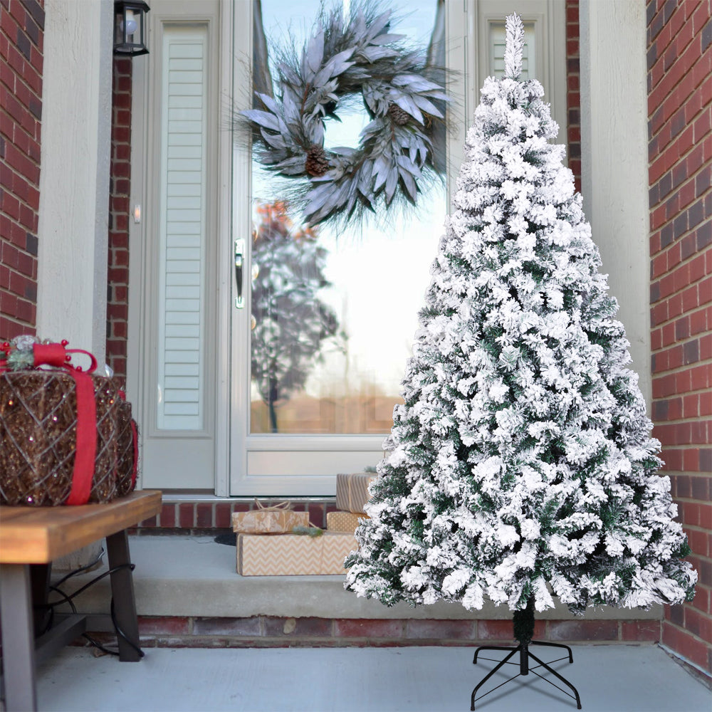 7ft Pvc Flocking Christmas Tree 1300 Branches Automatic Tree