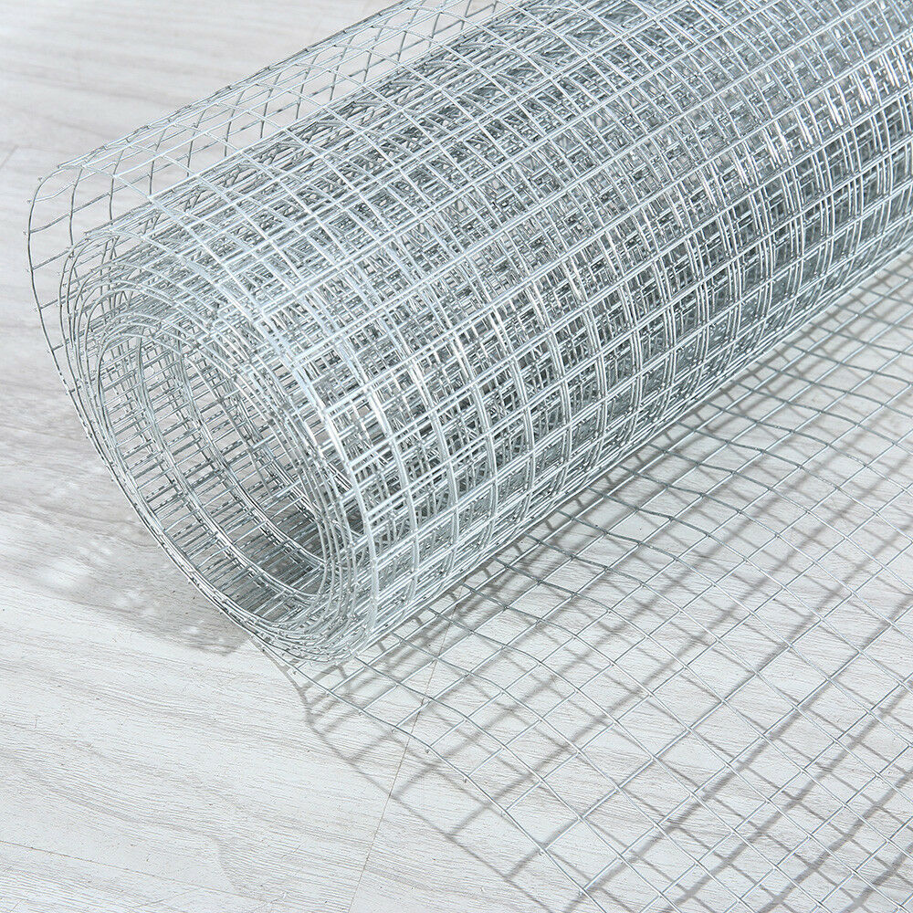 Galvanized Welded Wire Mesh Chicken Rabbit Silver Fence Roll Size: 24"x6m; Mesh size: 1"x1"