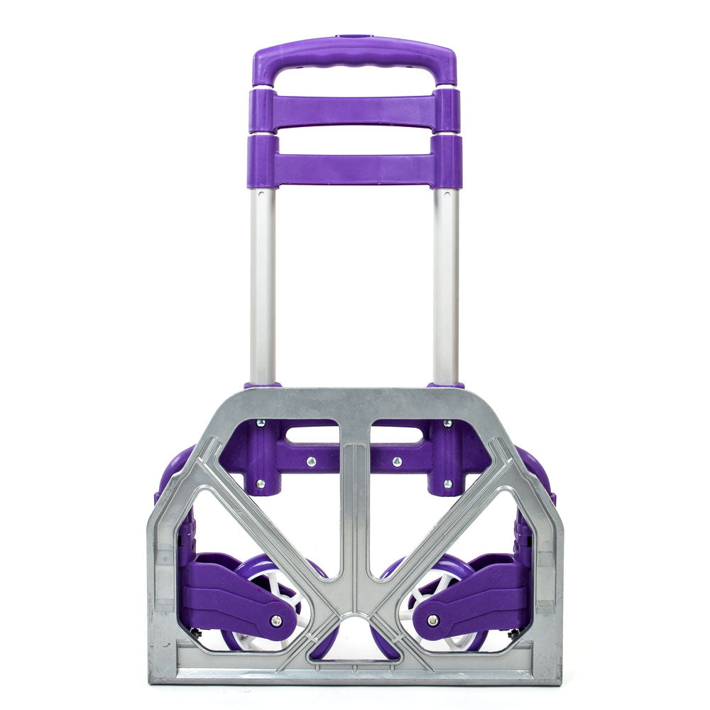 Portable Folding Collapsible Aluminium Cart Dolly Push Truck Trolley - Purple