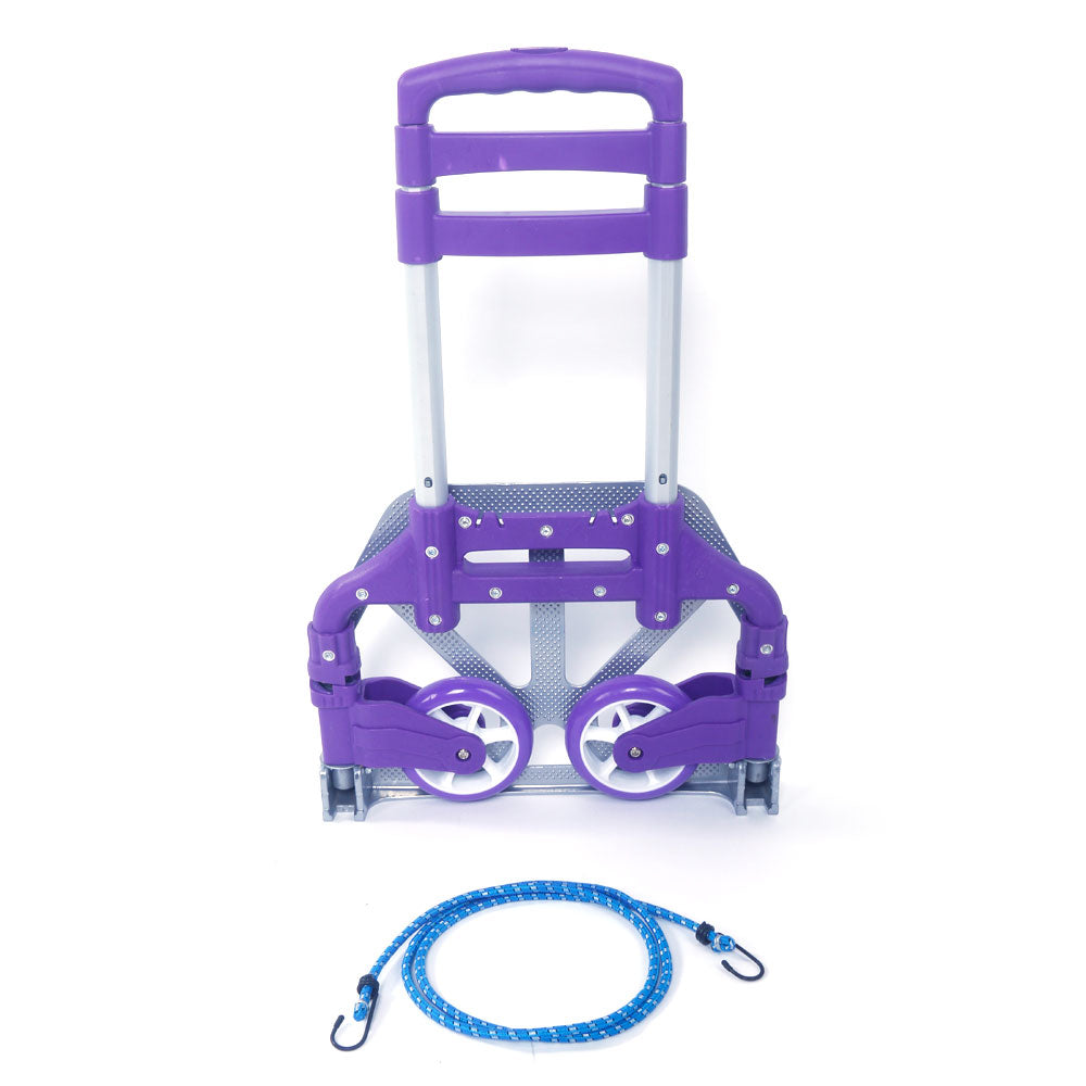 Portable Folding Collapsible Aluminium Cart Dolly Push Truck Trolley - Purple