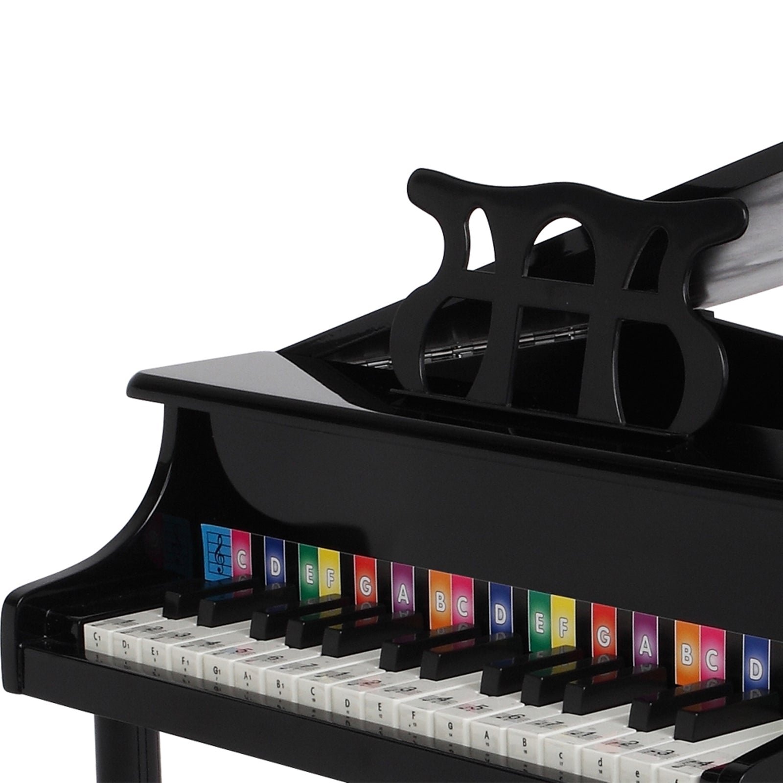 Wooden Toys 30-key Children's Wooden Piano with Music Stand, Mechanical Sound - Black - LiamsBargains.co.uk