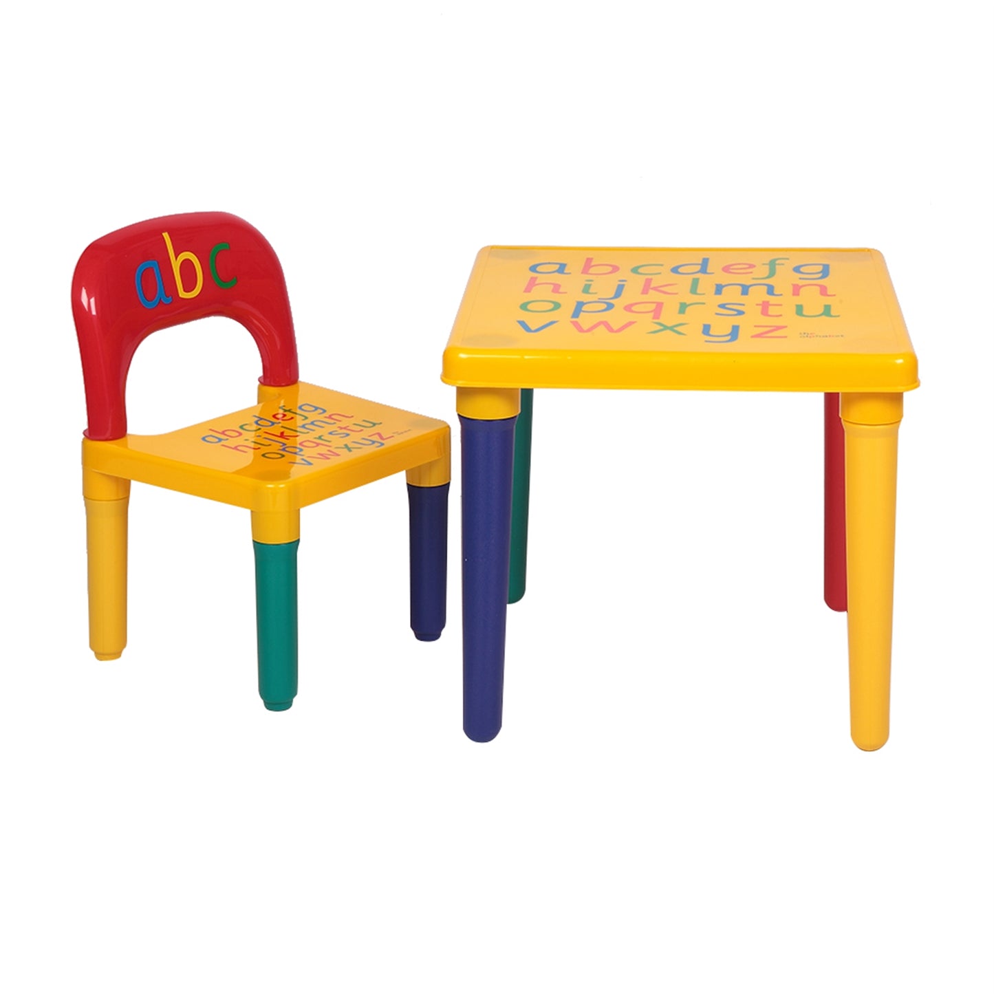 Children Letter Table Chair Set Yellow & Red