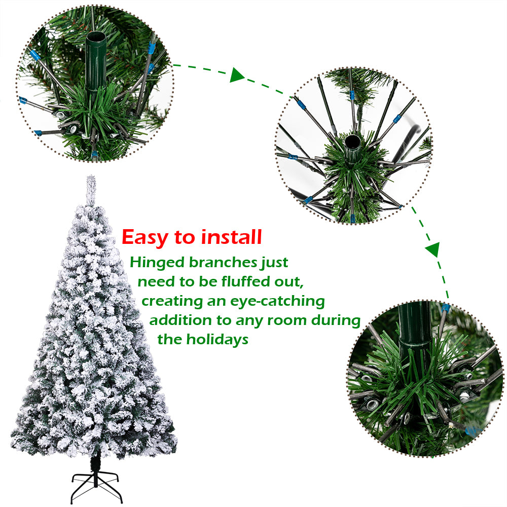 7ft Pvc Flocking Christmas Tree 1300 Branches Automatic Tree