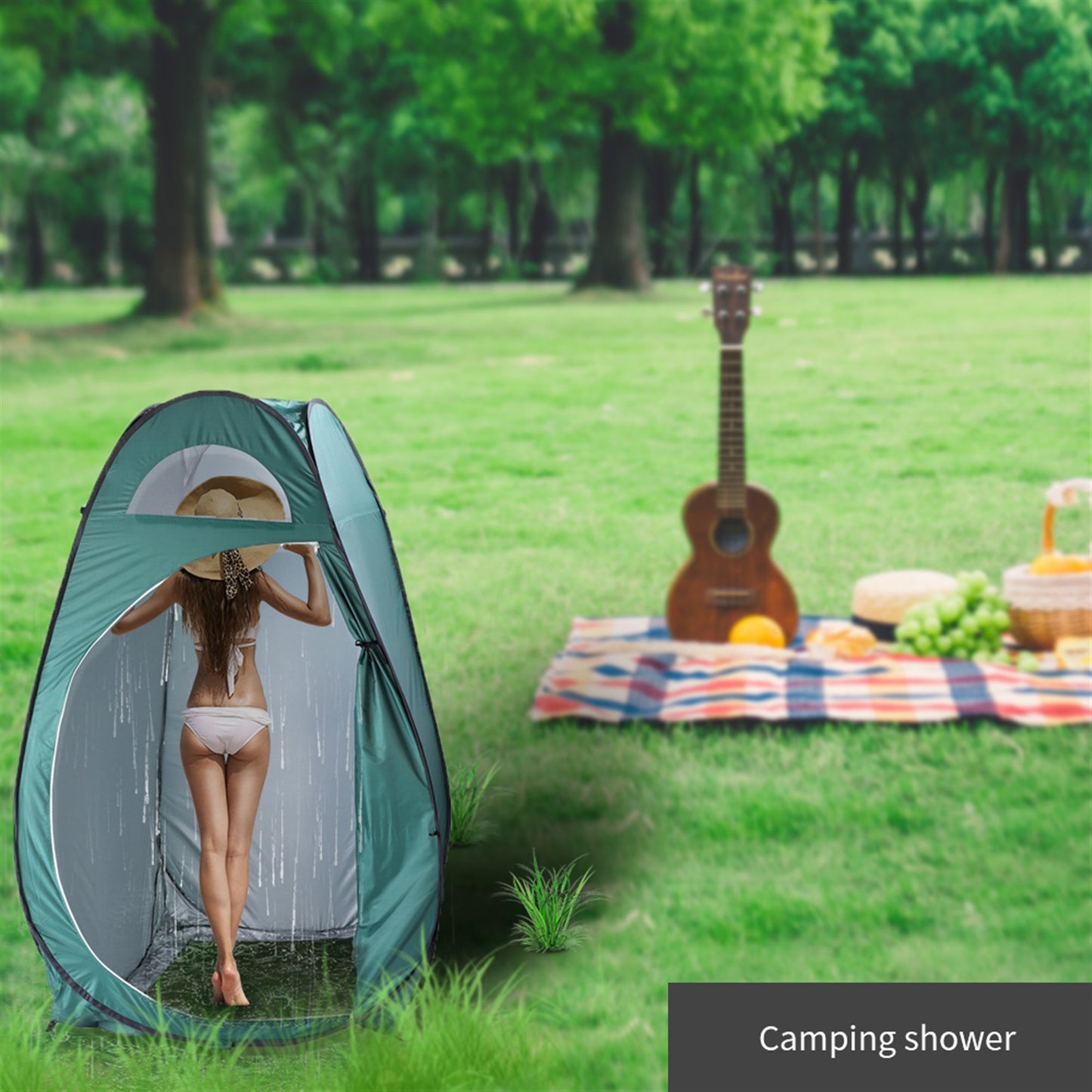 Portable Outdoor Pop-up Toilet Dressing Fitting Room Privacy Shelter Tent Army Green