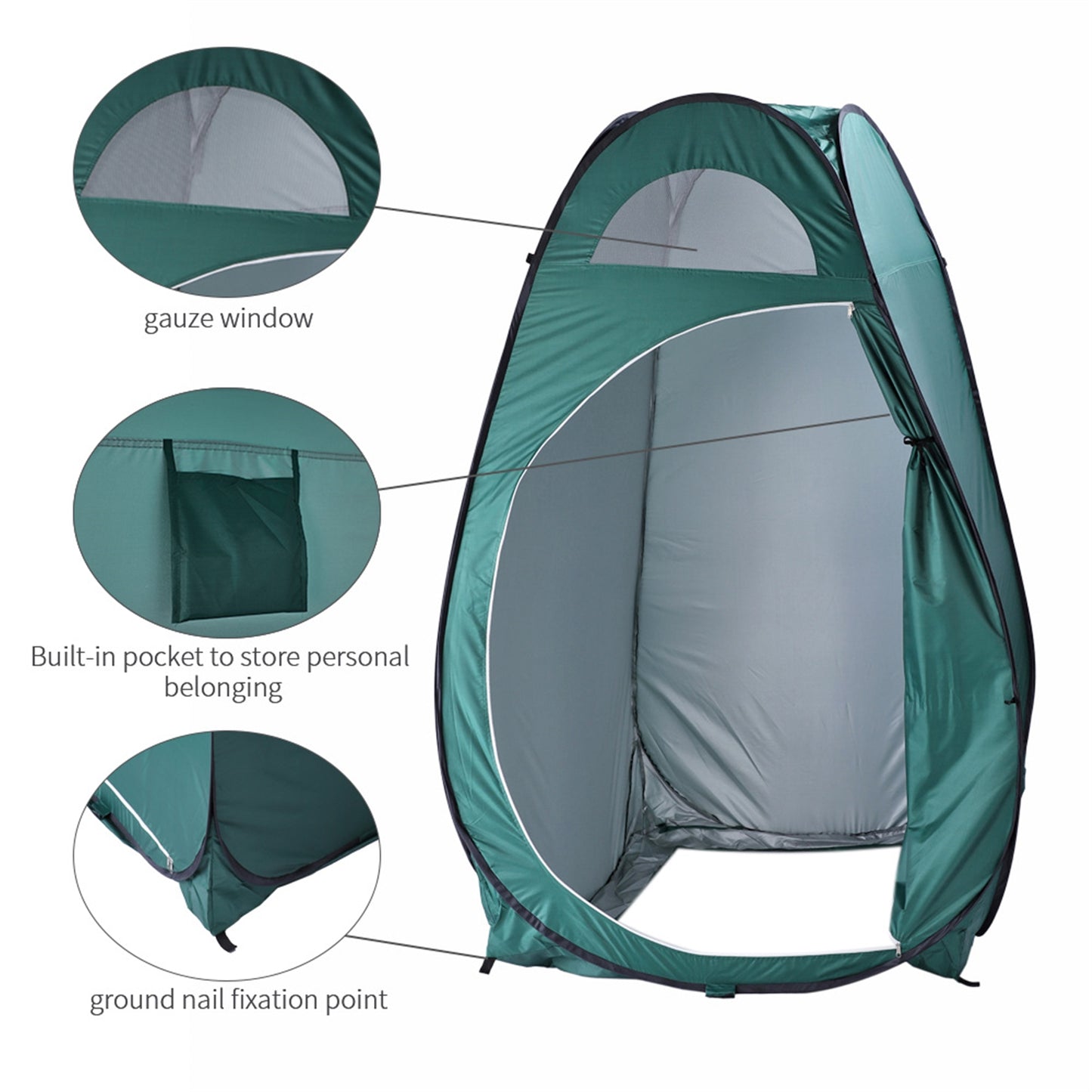 Portable Outdoor Pop-up Toilet Dressing Fitting Room Privacy Shelter Tent Army Green