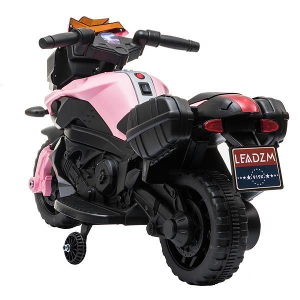 Kids Electric Motorcycle Ride-On Toy 6V Battery Powered with Music - Pink