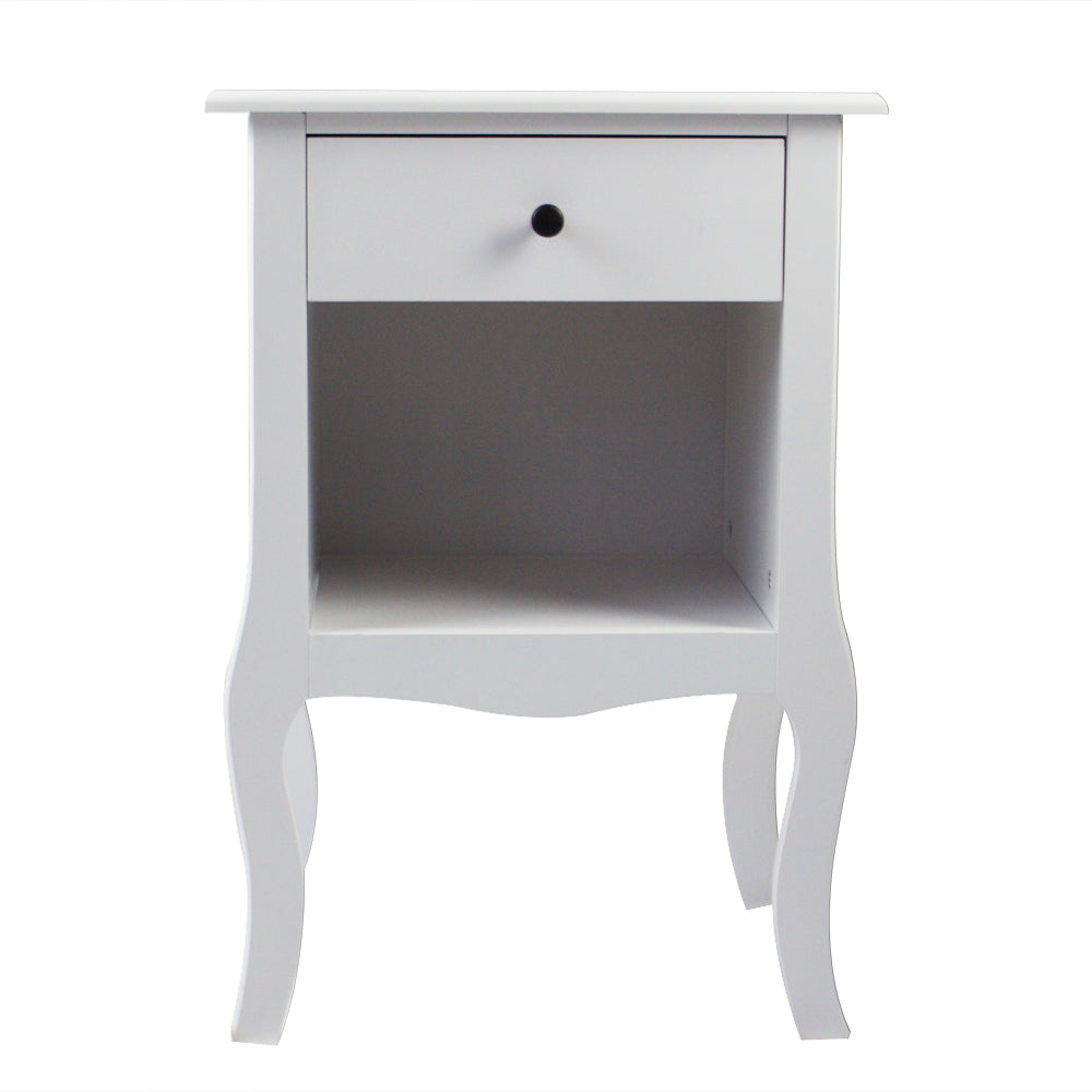 European Bedside Table-One Pump White