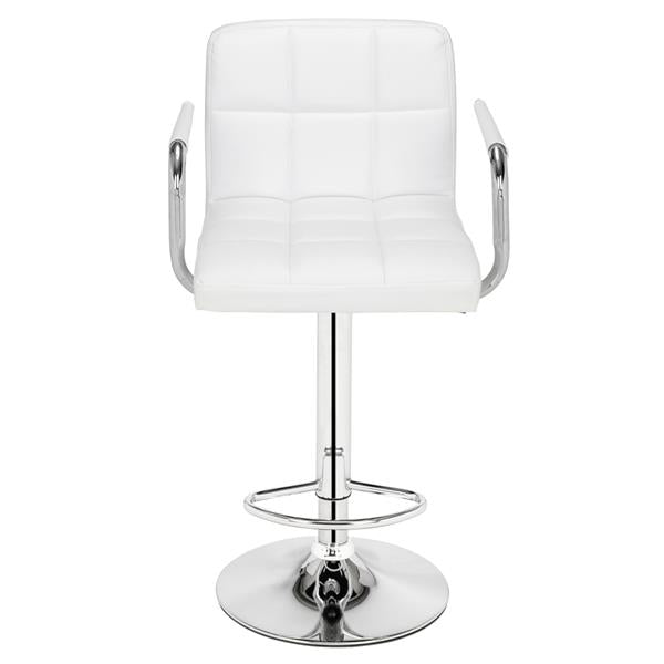 2pcs 60-80cm 6 Checks Round Cushion  Bar Stool - White