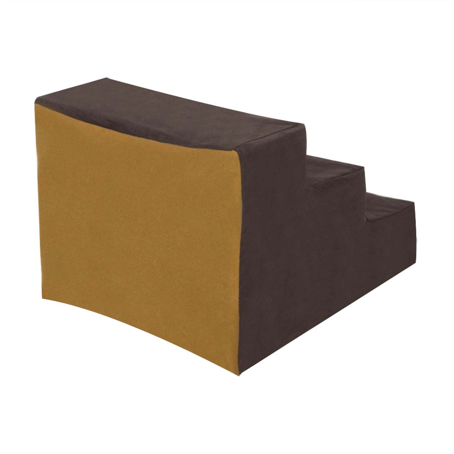 3 Step Velvet Suede Pet Stairs Pet Step Stairs Cat Dog - Brown