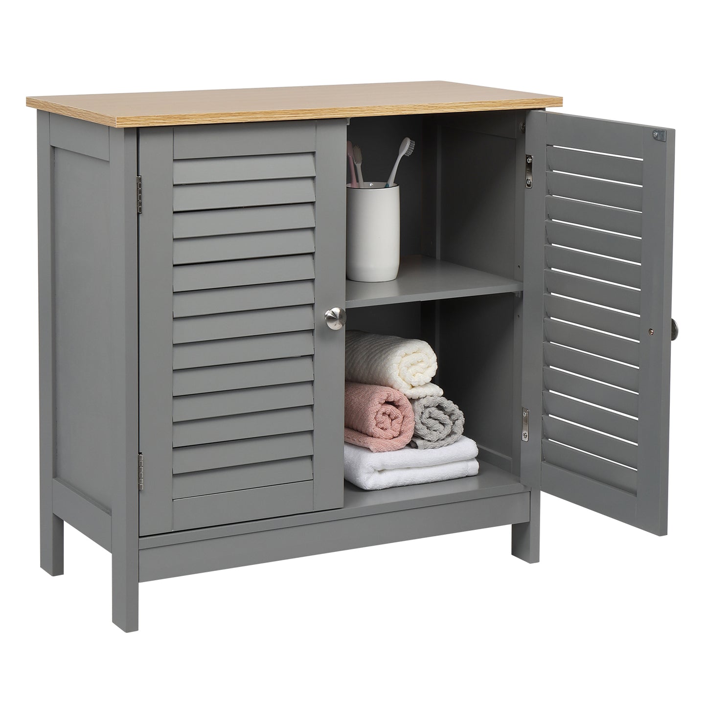 FCH 2 Hundred Page Doors MDF Spray Paint Bathroom Cabinet - Grey