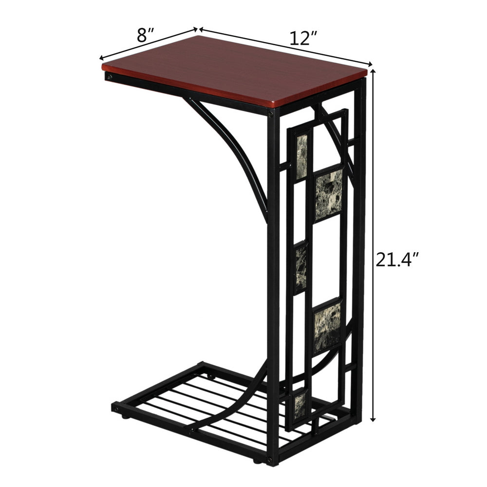 Iron Side Table Coffee Table Brown