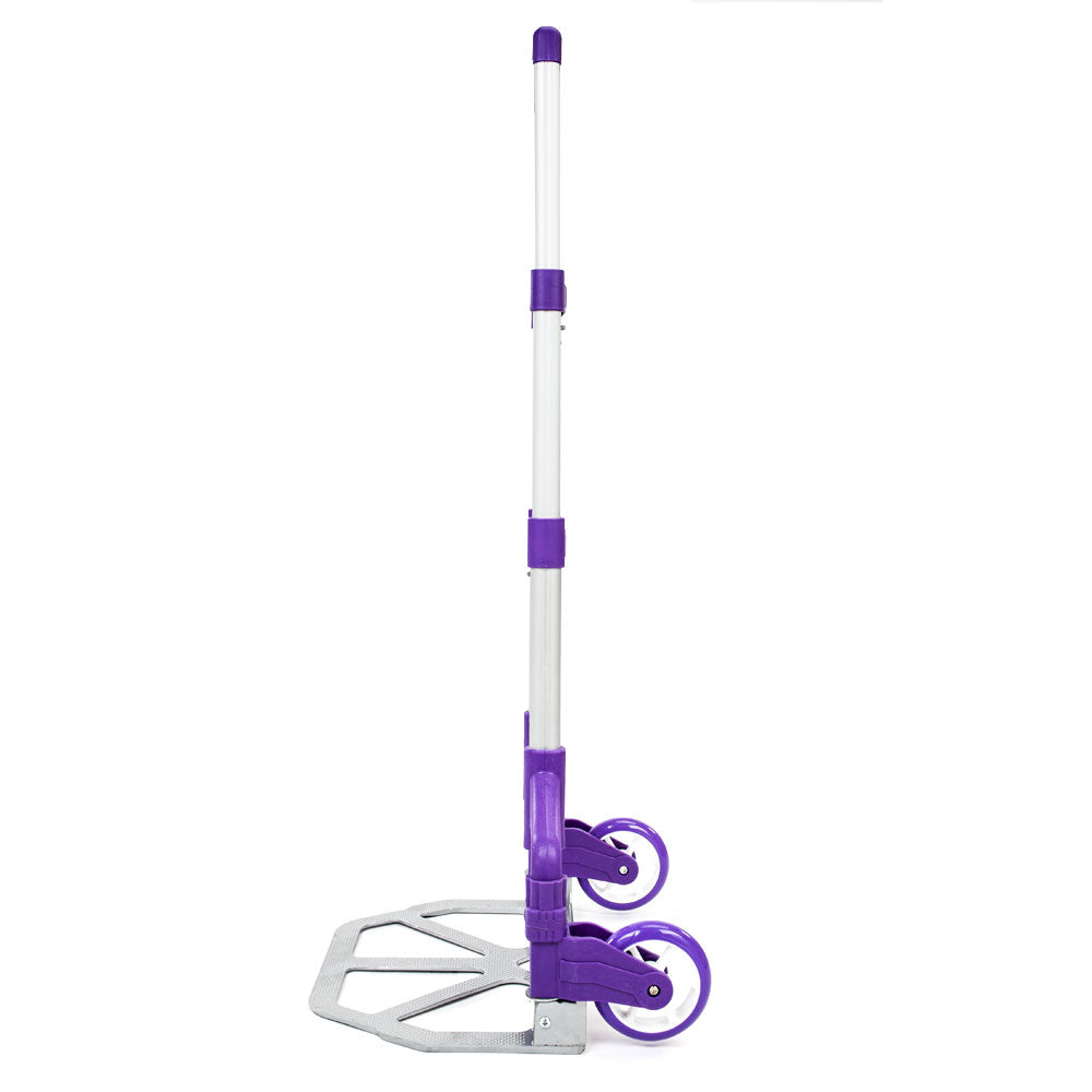 Portable Folding Collapsible Aluminium Cart Dolly Push Truck Trolley - Purple