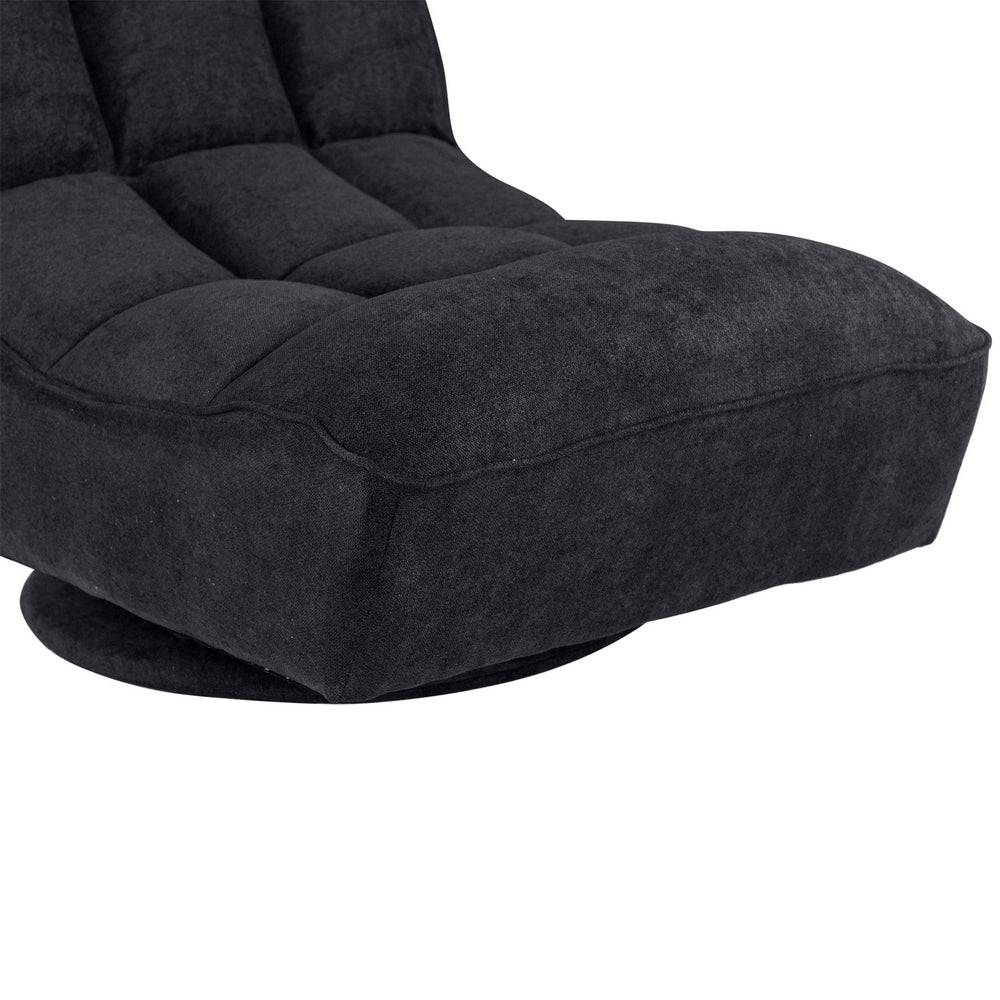 Fabric Floor-Standing Backrest Adjustment Game Chair Single Sofa Lazy Chair Black 61*66*87.5cm