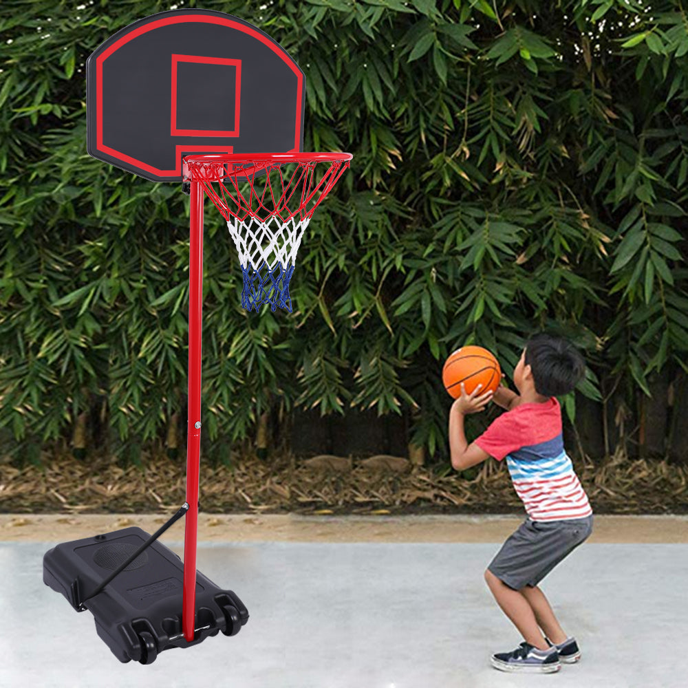 Portable Removable Adjustable Teenager Basketball Rack Black & Red - LiamsBargains.co.uk