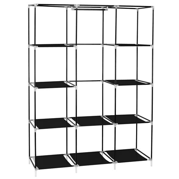 67" Portable Closet Organizer Wardrobe Storage Organizer with 10 Shelves Quick and Easy to Assemble Extra Space Black