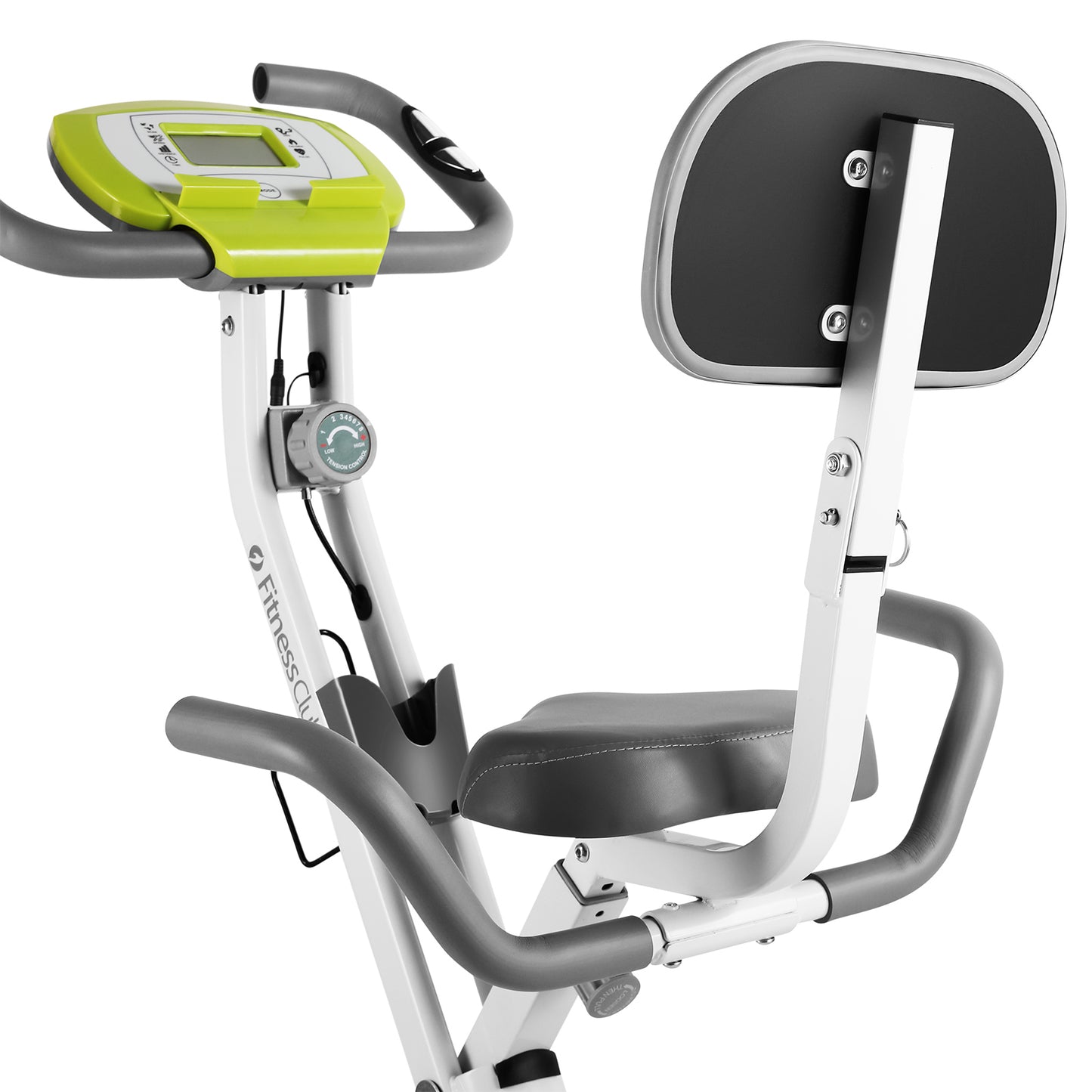 FitnessClub Exercise Bike with Resistance Bands, LCD Monitor and Side Hand Grips