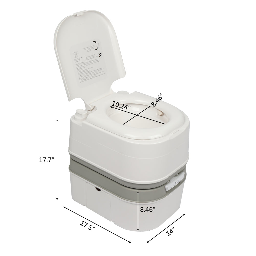 24L Portable Removable Flush Toilet Porcelain White