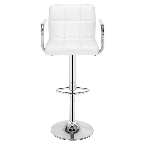 2pcs 60-80cm 6 Checks Round Cushion  Bar Stool - White