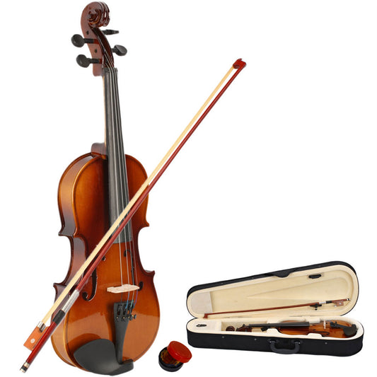 1/2 Acoustic Violin Case Bow Rosin Natural