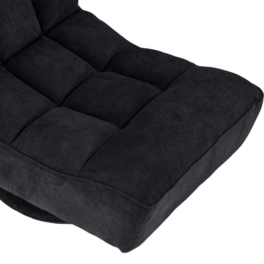 Fabric Floor-Standing Backrest Adjustment Game Chair Single Sofa Lazy Chair Black 61*66*87.5cm