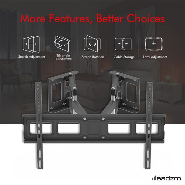 TMSS-104 32"-70" Corner Full Motion Articulating TV Wall Mount Bracket Max Weight 50Kg VESA 600*400