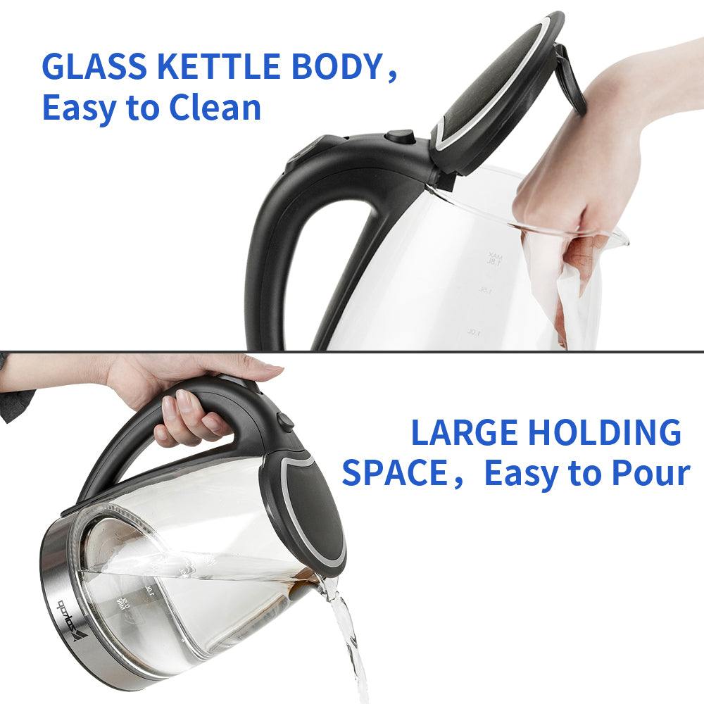 220V 2200W 1.8L Electric Glass Kettle UK Plug