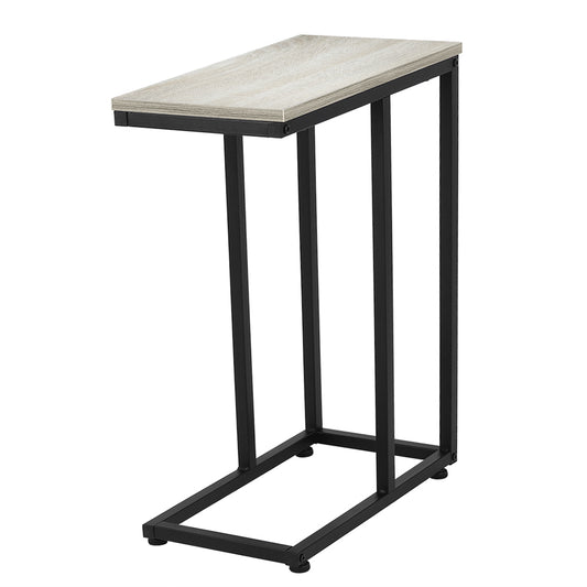 Simple Iron Sofa Accent Table Wood Grain